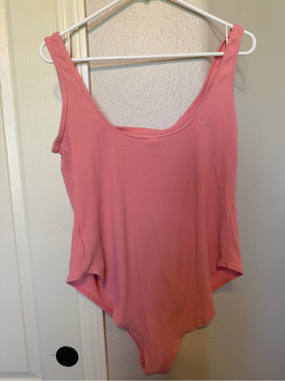 Old Navy Ribbed Scoop Neck Tank Bodysuit - Rose Pink